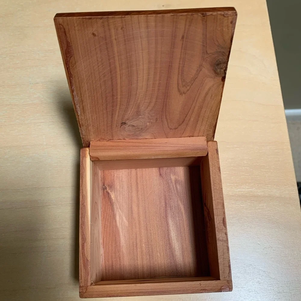 Handcrafted Red Floral Wooden Box